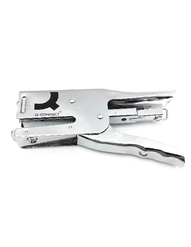 Pince à agrafer q-connect métallique 22x90x174mm 40f agrafes 24/6 et 26/6 coloris chromé.