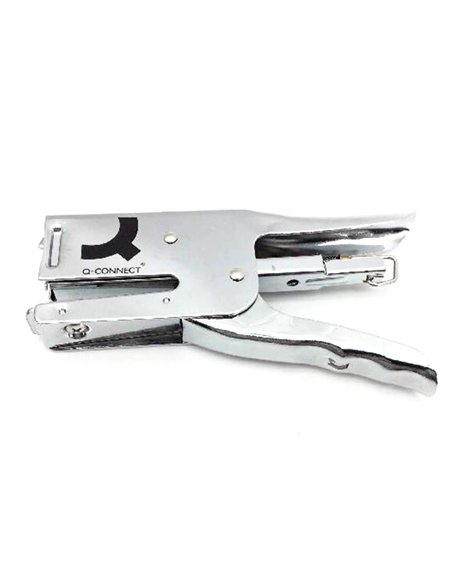 Pince à agrafer q-connect métallique 22x90x174mm 40f agrafes 24/6 et 26/6 coloris chromé.