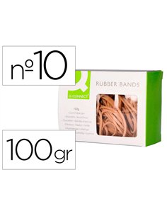 Bracelet caoutchouc q-connect n.10 100x2mm boîte fenêtre 100g.