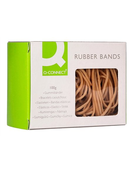 Bracelet caoutchouc q-connect n.20 200x2mm boîte fenêtre 100g.