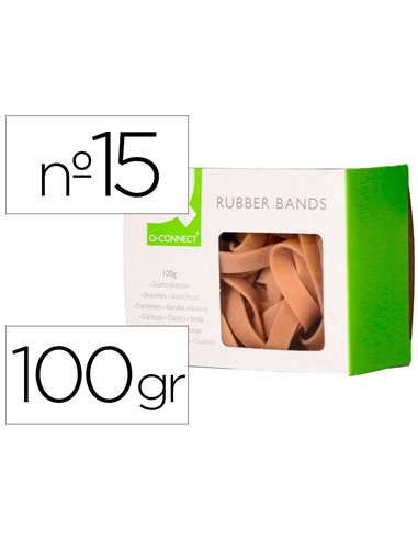 Bracelet caoutchouc q-connect n.15 150x9mm boîte fenêtre 100g.