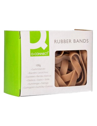 Bracelet caoutchouc q-connect n.15 150x9mm boîte fenêtre 100g.