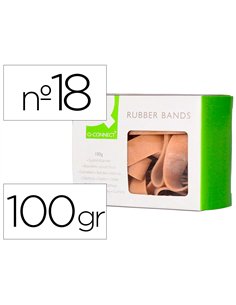 Bracelet caoutchouc q-connect n.18 180x16mm boîte fenêtre 100g.