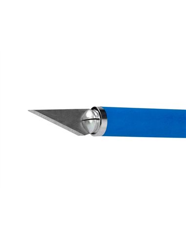 Cutter bistouri q-connect en gomme lame 6mm fixe avec capuchon de protection 5 lamesde rechange incluses.