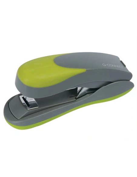 Agrafeuse q-connect plastique 40x65x145mm 30 feuilles agrafes 24/6 et 26/6 coloris ve rt/gris.