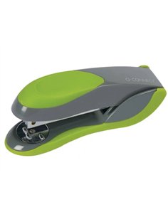 Agrafeuse q-connect plastique 40x55x135mm 30 feuilles agrafes 24/6 et 26/6 coloris ve rt/gris.