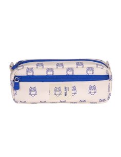 Trousse rectangulaire Milan Collection 460 - 2 compartiments zippés - Beige/Bleu