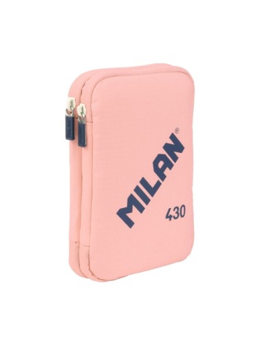 Trousse à crayons à 2 niveaux Milan Collection 430 avec 2 gommes, un taille-crayon, un crayon, un stylo P1 Touch Blue, une règle