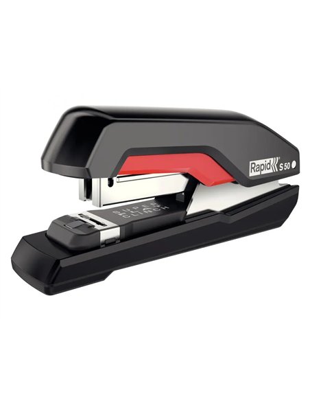 Agrafeuse rapid suprême métal s50 24/6-26/6 coloris noir/gris.