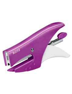 Pince à agrafer leitz 5531 wow métal 82x24x160mm 15f agrafes n.10 coloris violet métallisé.