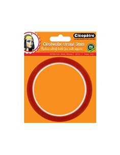Adhesif cleopatre cleotwofix double face extra fort multi supports ph neutre rouleau de 3mmx10m.