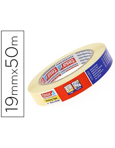 Adhésif de masquage tesa ruban krepp bureau d'études studios graphiques supporte hautes températures 19mmx50m.