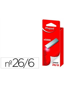 Agrafe maped modèle 26/6 galvanisée boîte 5000 unités.