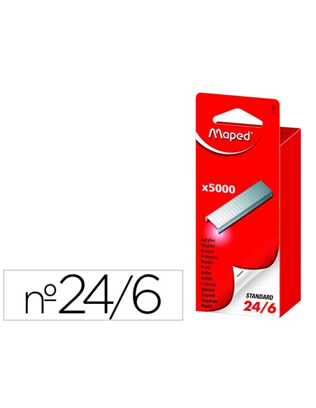 Agrafe maped standard 24/6 boîte 5000 unités.