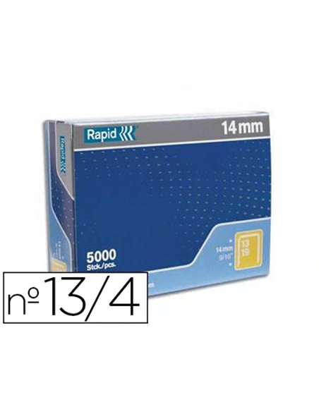Agrafe rapid modèle 13/4 fil fin acier galvanisé haute résistance boîte 5000 unités.