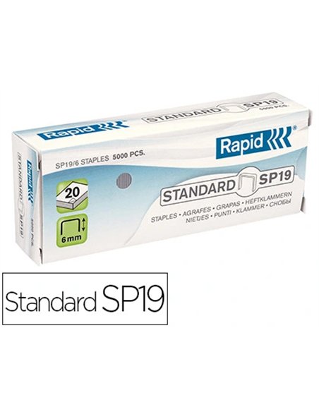 Agrafe rapid standard sp19 boîte 5000 unités.
