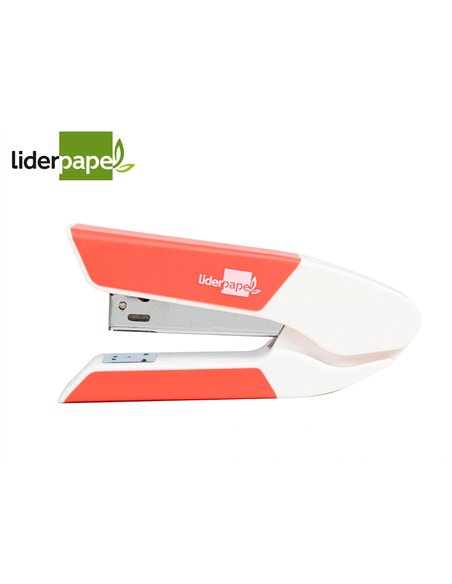 Agrafeuse bureau liderpapel 35x65x130mm 20 feuilles agrafes 26/6 1000 agrafes coloris corail.