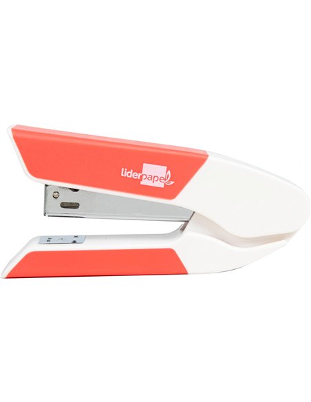 Agrafeuse bureau liderpapel 35x65x130mm 20 feuilles agrafes 26/6 1000 agrafes coloris corail.