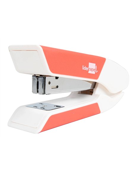 Agrafeuse bureau liderpapel 35x65x130mm 20 feuilles agrafes 26/6 1000 agrafes coloris corail.