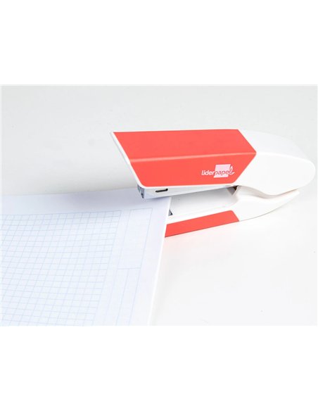 Agrafeuse bureau liderpapel 35x65x130mm 20 feuilles agrafes 26/6 1000 agrafes coloris corail.