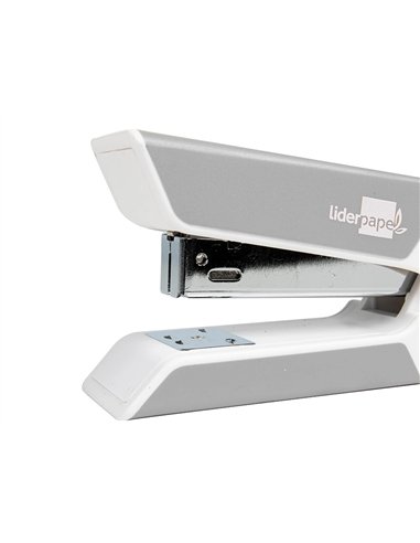Agrafeuse bureau liderpapel 35x65x130mm 20 feuilles agrafes 26/6 1000 agrafes coloris gris.