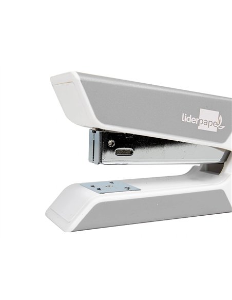 Agrafeuse bureau liderpapel 35x65x130mm 20 feuilles agrafes 26/6 1000 agrafes coloris gris.