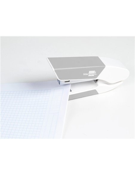 Agrafeuse bureau liderpapel 35x65x130mm 20 feuilles agrafes 26/6 1000 agrafes coloris gris.