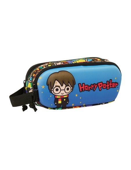 Trousse 3D Safta Harry Potter - 2 compartiments - Poignée - 21 x 8 x 6 cm - Bleu