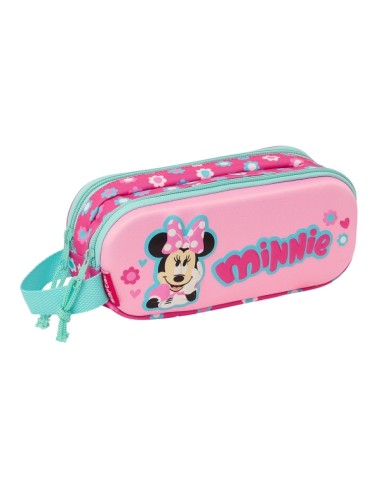 Trousse 3D Minnie Mouse Safta - 2 compartiments - Poignée - 21 x 8 x 6 cm - Rose