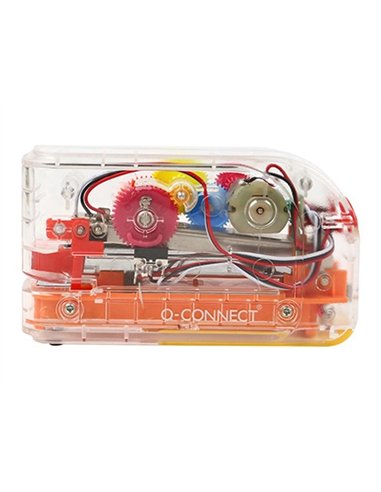 Agrafeuse electrique q-connect capacite 20 feuilles plastique transparent mechanisme colore.