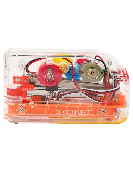 Agrafeuse electrique q-connect capacite 20 feuilles plastique transparent mechanisme colore.