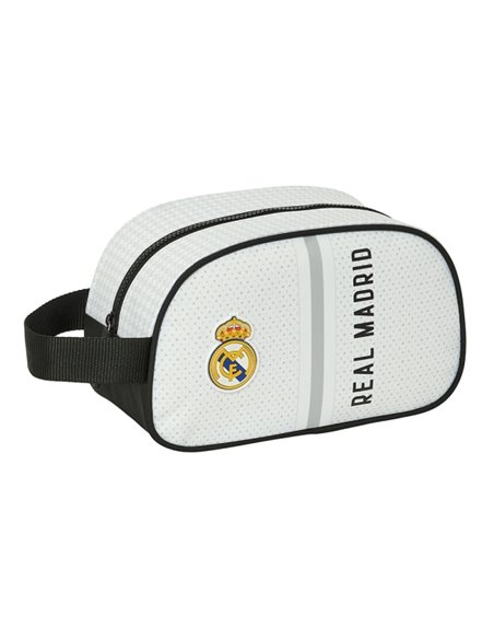 Trousse de toilette Safta Real Madrid Domicile 24/25 - 1 compartiment - Dragonne - 26 x 15 x 12 cm - Blanc/Noir
