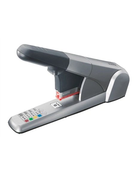 Agrafeuse leitz heavy duty 5551 140x75x300mm 80 feuilles cassettes d'agrafes k6 k8 k10 et k12 coloris argent.