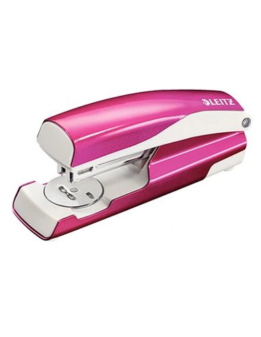 Agrafeuse leitz wow métal 40x58x145mm 30 feuilles agrafes 24/6 et 26/6 coloris rose.