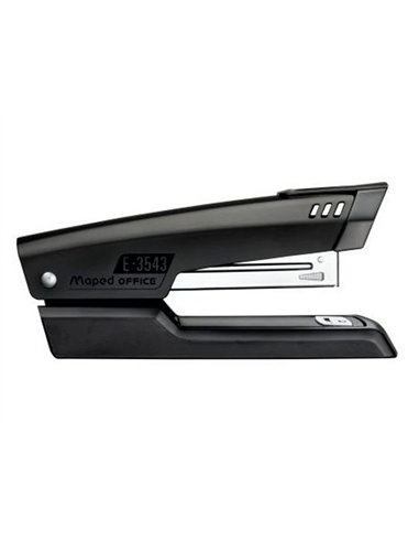 Agrafeuse maped essentials métal e3543 68x39x197mm half strip 25 feuilles agrafes 24/6 et 26/6 coloris noir.