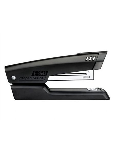 Agrafeuse maped essentials métal e3543 68x39x197mm half strip 25 feuilles agrafes 24/6 et 26/6 coloris noir.