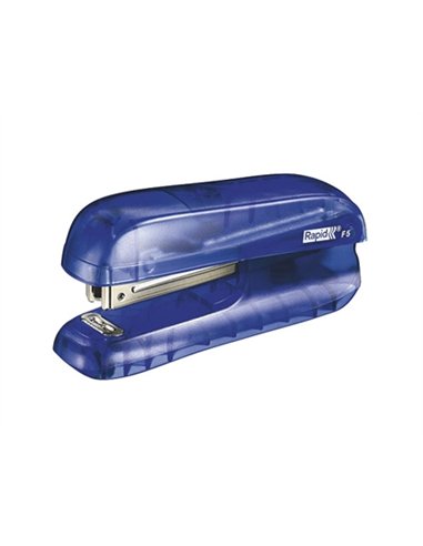 Agrafeuse mini rapid f5 40x28x95mm 10 feuilles agrafes nº10 coloris bleu.