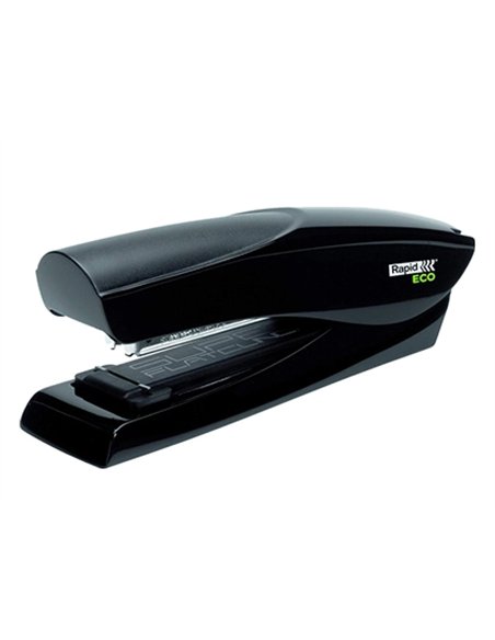 Agrafeuse rapid flatclinch f25socle eco plastique recyclé 25 feuilles agrafes 24/6 et 26/6 coloris noir.