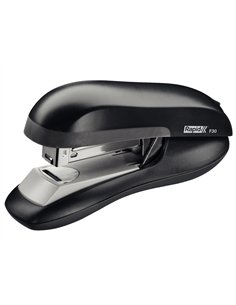 Agrafeuse rapid flatclinch f30 46x79x148mm 30 feuilles agrafes 24/6 et 26/6 coloris noir. 2