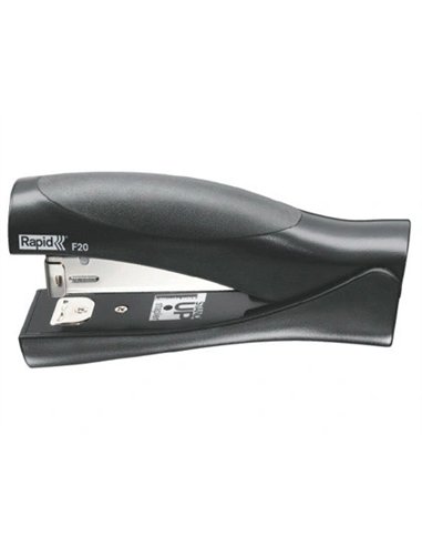 Agrafeuse rapid standup f20 33x124x60mm 20 feuilles agrafes 24/6 et 26/6 coloris noir.