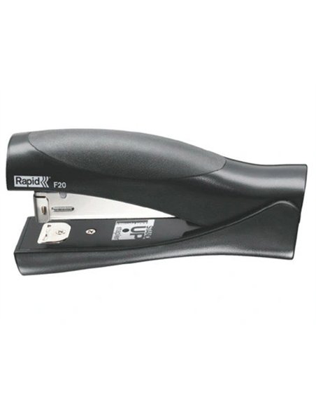 Agrafeuse rapid standup f20 33x124x60mm 20 feuilles agrafes 24/6 et 26/6 coloris noir.