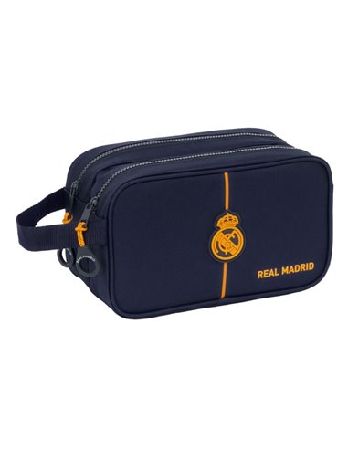 Trousse de toilette Safta Real Madrid 2nd Kit 24/25 - 2 compartiments - Dragonne - 26 x 15 x 12,5 cm - Bleu marine