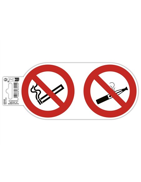 Panneau adhesif exacompta pvc antiderapant interdit vapoter/fumer 10cm coloris rouge.