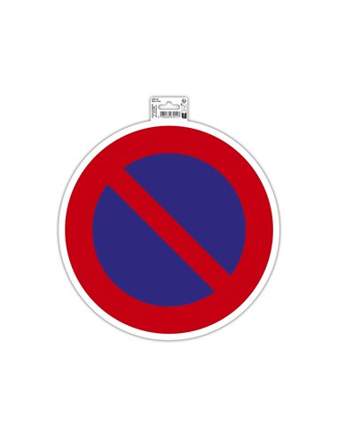 Panneau adhesif exacompta pvc antiderapant interdiction stationner 30cm coloris rouge.