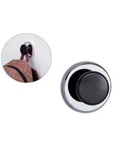 Aimant maul ferrite puissant avec bouton résistance 12kg coloris argenté diamètre 67mm.
