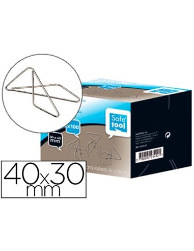 Attache croisée safetool géante 40x30mm boîte carton 100 unités.