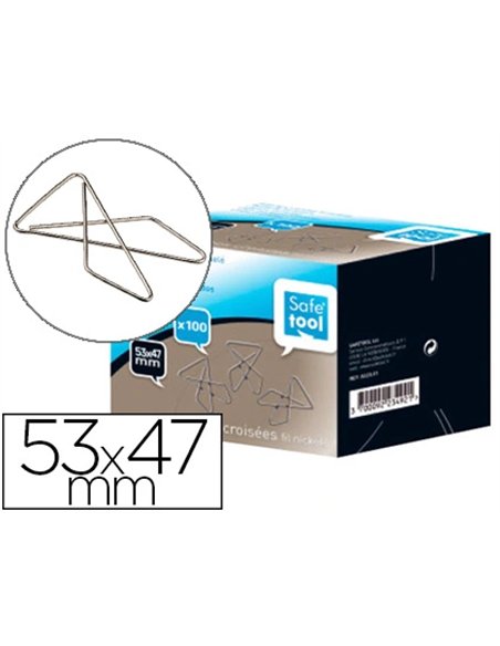 Attache croisée safetool géante 53x47mm boîte carton 100 unités.
