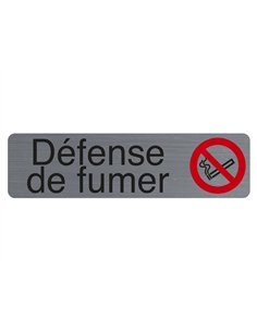 Plaque adhesive exacompta defense de fumer imitation aluminium 16,5x4,4cm.