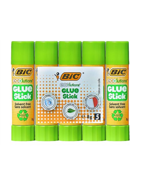 Baton de colle blanche bic ecolutions 8g pochette de 5.