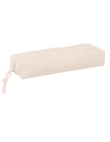 Trousse Safta 22 cm - 1 compartiment - Rectangulaire - Dos élastique - 22 x 4 x 7 cm - Beige